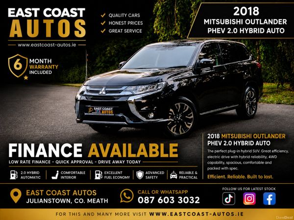 Mitsubishi Outlander SUV, Petrol Plug-in Hybrid, 2018, Black