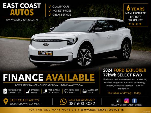 Ford Explorer SUV, Electric, 2024, White