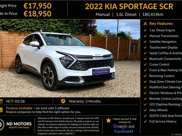 Kia Sportage SUV, Diesel, 2022, White