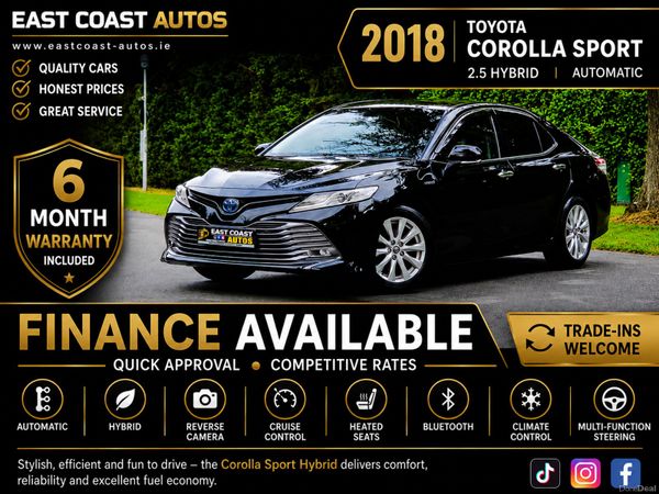 Toyota Camry Saloon, Petrol Hybrid, 2018, Black