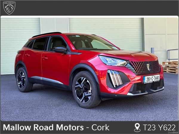 Peugeot 2008 SUV, Petrol Hybrid, 2026, Red