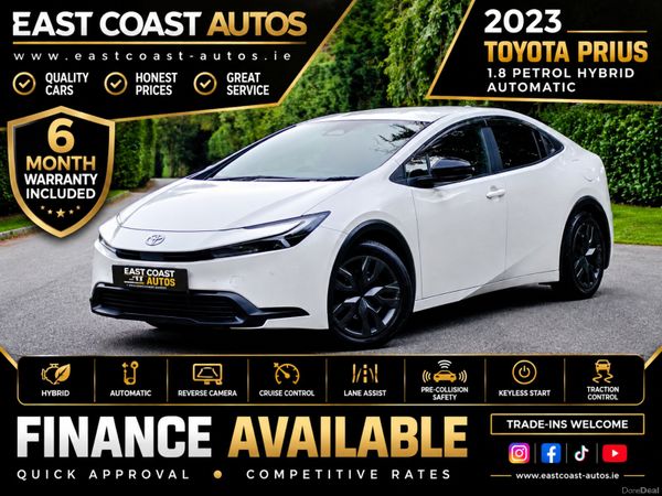 Toyota Prius Saloon, Petrol Hybrid, 2023, White