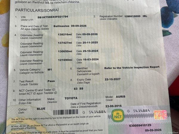 Toyota Auris Hatchback, Petrol, 2010, Blue