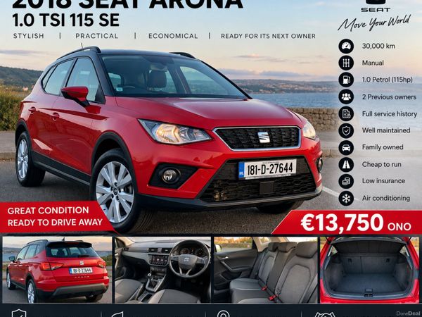 SEAT Arona SUV, Petrol, 2018, Red