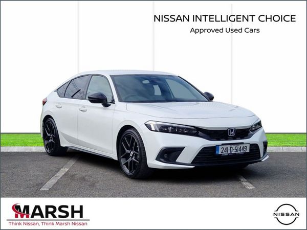 Honda Civic Hatchback, Petrol Hybrid, 2024, White