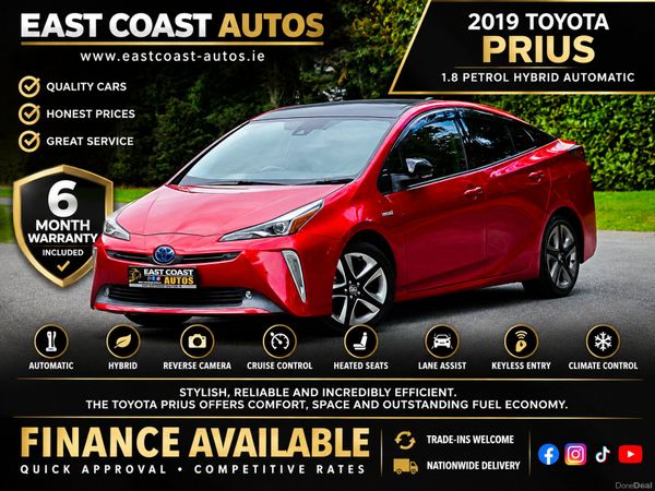 Toyota Prius Hatchback, Petrol Hybrid, 2019, Red
