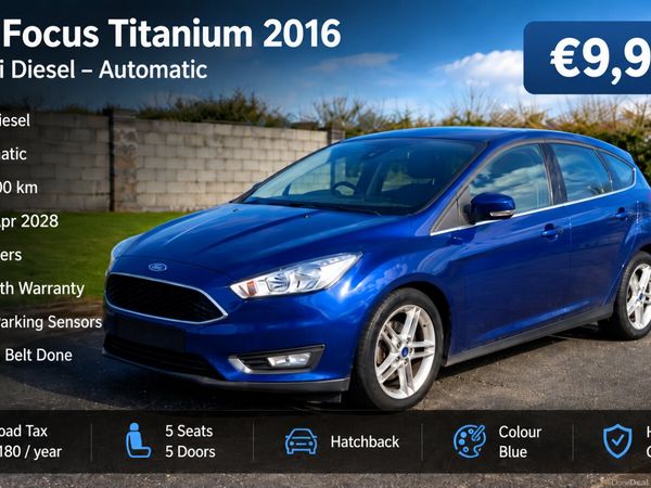 Ford Focus Hatchback, Diesel, 2016, Blue