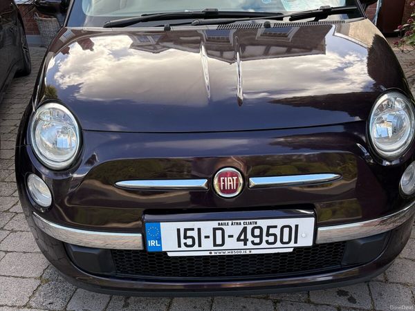 Fiat 500 Hatchback, Petrol, 2015, Purple