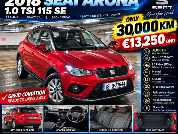 SEAT Arona SUV, Petrol, 2018, Red