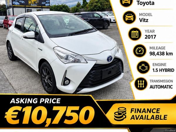 Toyota Vitz Hatchback, Petrol Hybrid, 2017, White