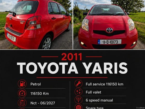 Toyota Yaris Hatchback, Petrol, 2011, Red