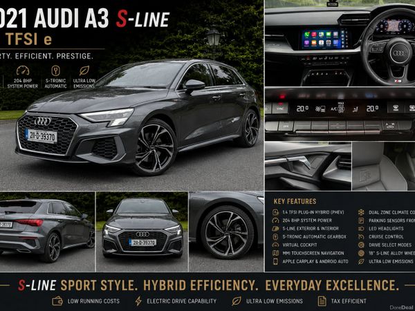 Audi A3 Hatchback, Petrol Plug-in Hybrid, 2021, Grey