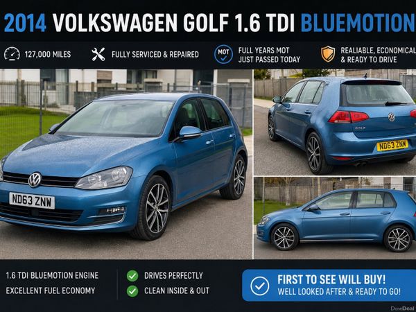 Volkswagen Golf Hatchback, Diesel, 2014, Blue