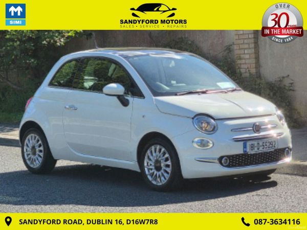 Fiat 500 Hatchback, Petrol, 2018, White