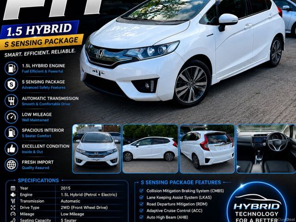 Honda Fit Hatchback, Petrol Hybrid, 2015, White