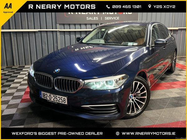 BMW 5-Series Saloon, Petrol Plug-in Hybrid, 2018, Blue