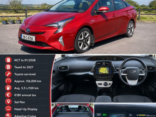 Toyota Prius Hatchback, Petrol Hybrid, 2018, Red