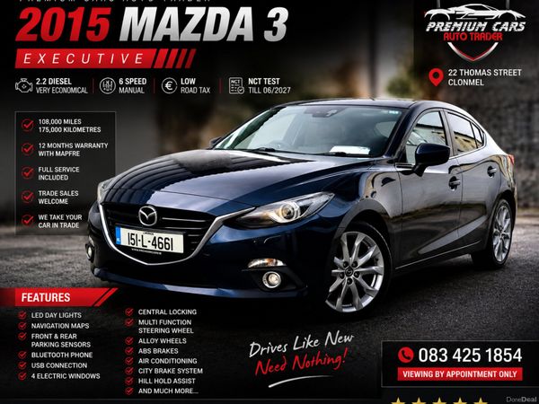 Mazda Mazda3 Saloon, Diesel, 2015, Blue