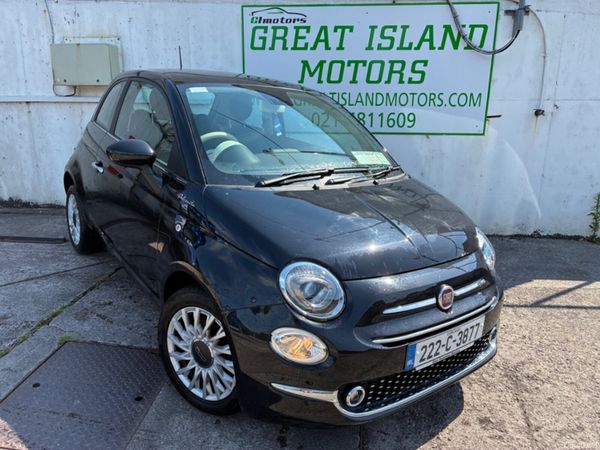 Fiat 500 Hatchback, Petrol Hybrid, 2022, Black
