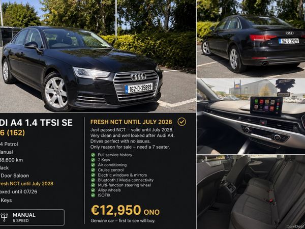 Audi A4 Saloon, Petrol, 2016, Black