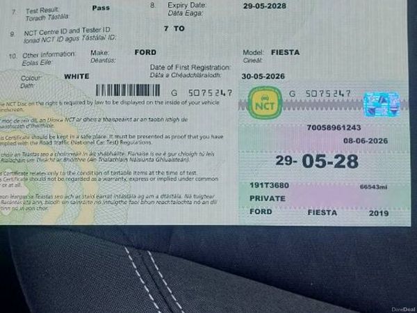 Ford Fiesta Hatchback, Petrol, 2019, White