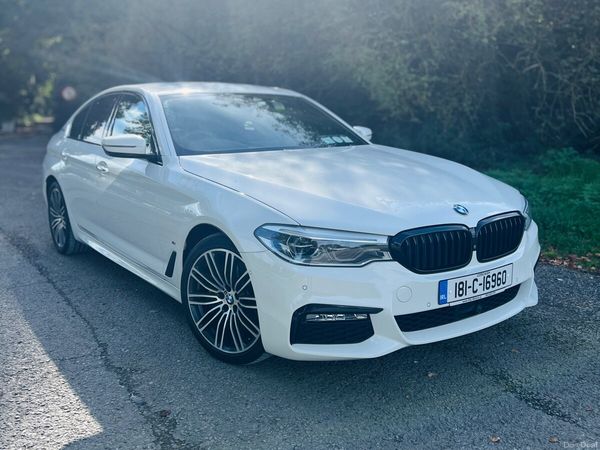 BMW 5-Series Saloon, Petrol Hybrid, 2018, White