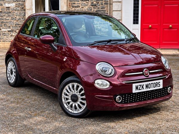 Fiat 500 Hatchback, Petrol Hybrid, 2020, Red