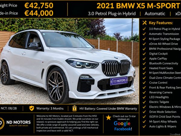 BMW X5 SUV, Petrol Plug-in Hybrid, 2021, White
