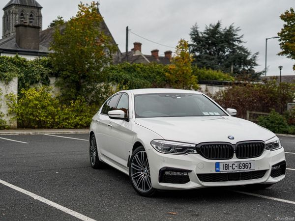 BMW 5-Series Saloon, Petrol Hybrid, 2018, White