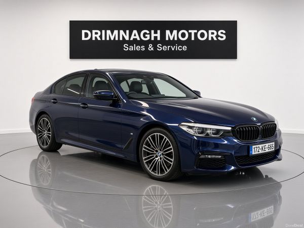 BMW 5-Series Saloon, Petrol Hybrid, 2017, Blue