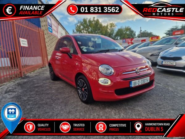 Fiat 500 Hatchback, Petrol, 2018, Red
