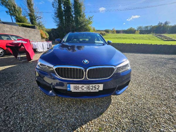 BMW 5-Series Saloon, Petrol Plug-in Hybrid, 2018, Blue