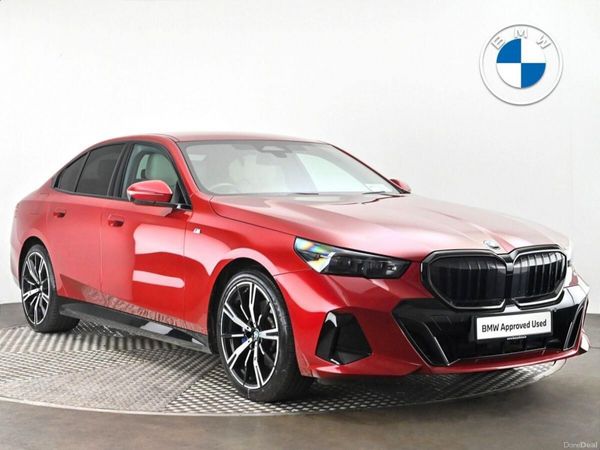 BMW 5-Series Saloon, Petrol Hybrid, 2024, Red