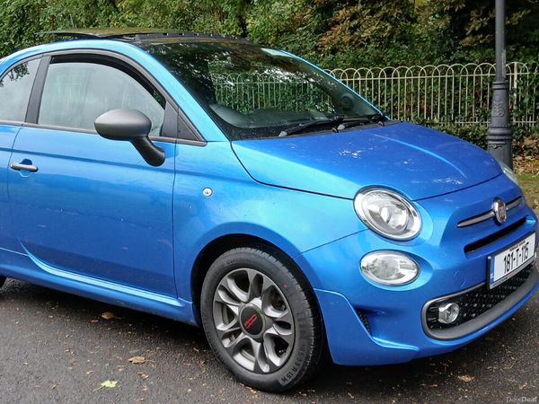 Fiat 500 Hatchback, Petrol, 2018, Blue
