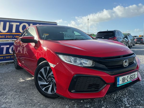 Honda Civic Hatchback, Petrol, 2018, Red