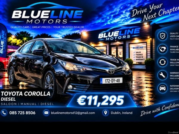 Toyota Corolla Saloon, Diesel, 2017, Black