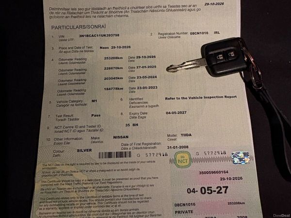 Nissan Tiida Saloon, Petrol, 2008, Silver
