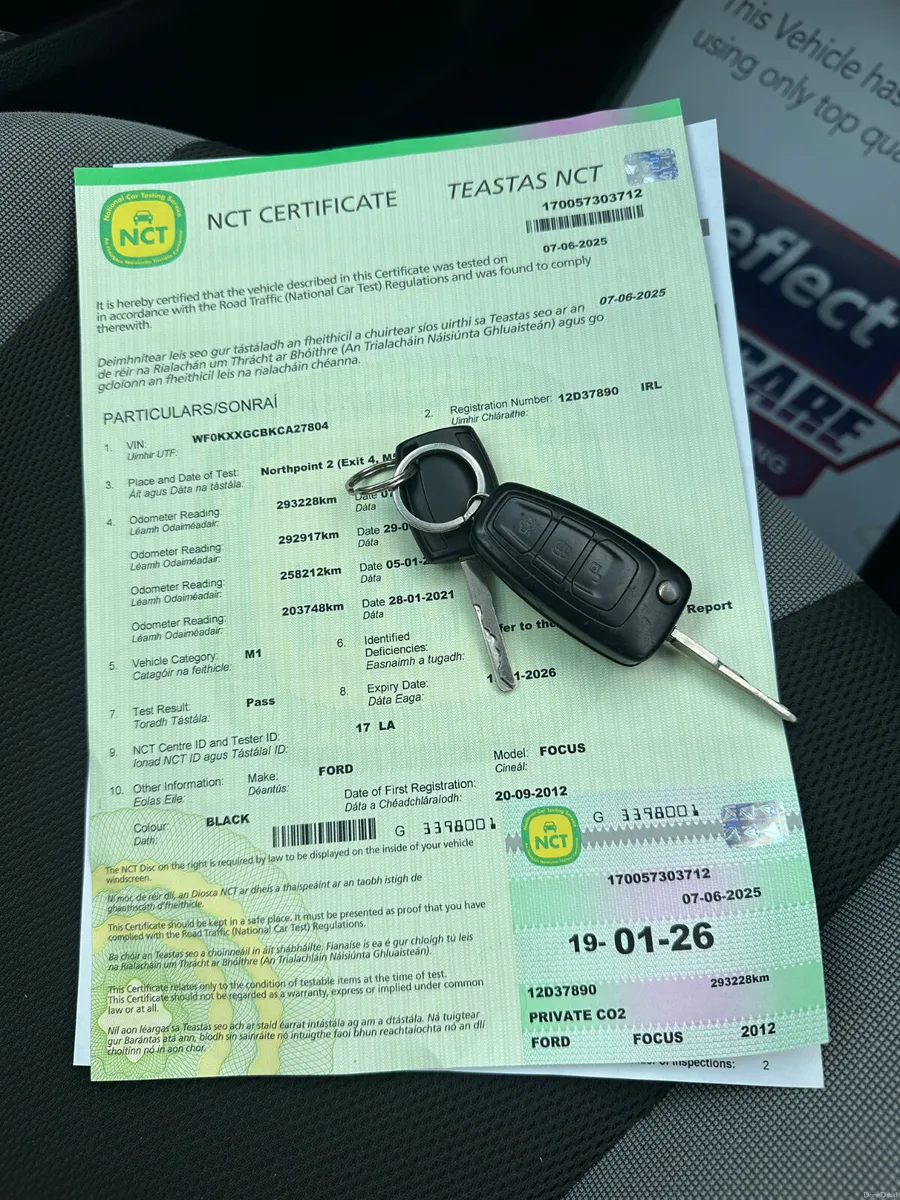 Ford Focus 2012 NCT 01/2027