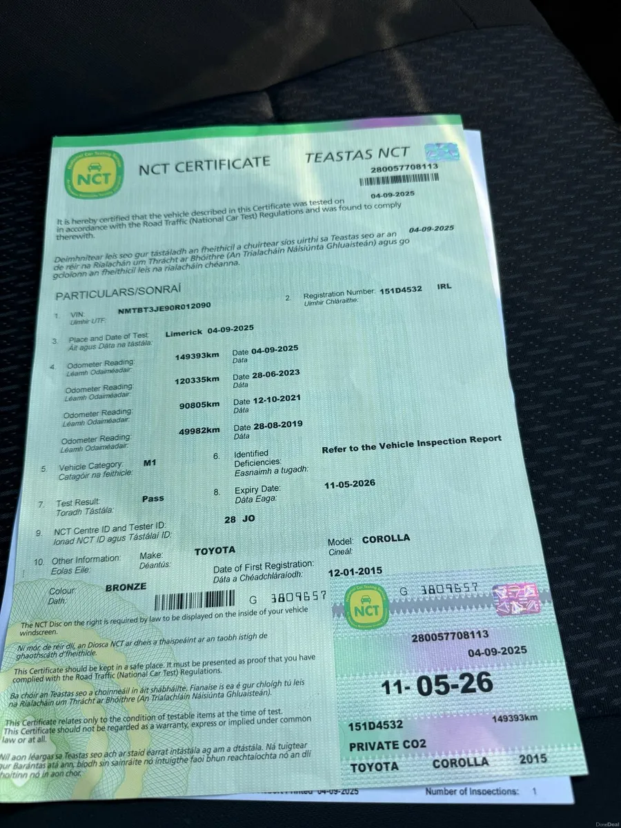 Toyota Corolla 2015 1.3  NCT05/26 - Image 2