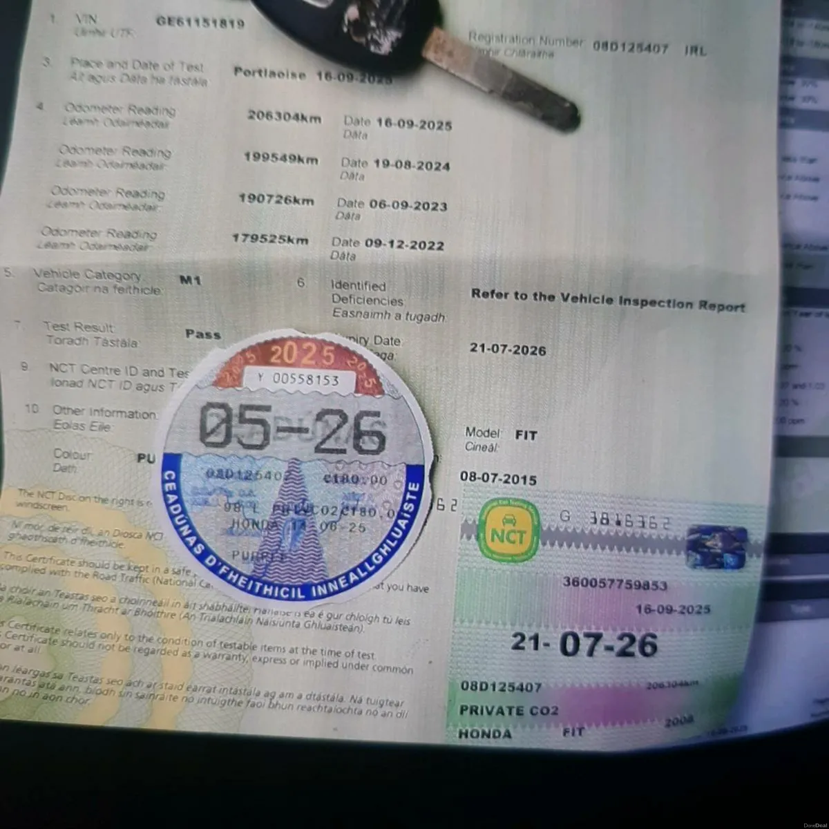 Automatic Honda Fit 1,3  Nct 07/26 tax 05/26 - Image 1