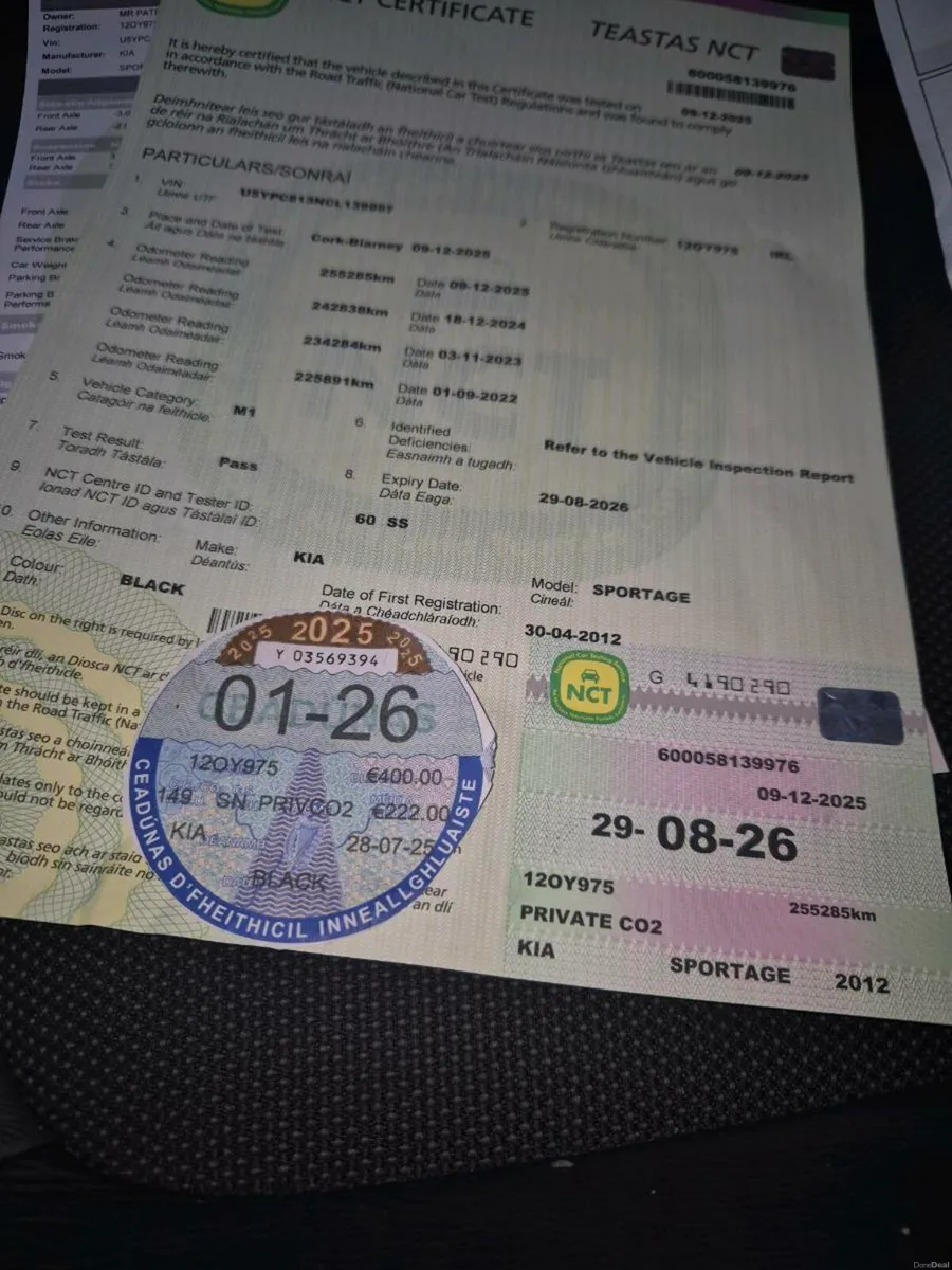 4wd Kia Sportage new nct aug 2026 tax - Image 2