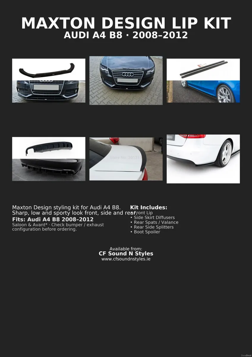 Audi A4 B8 Yrs 08-12 Maxton Design Bodykit - Image 1