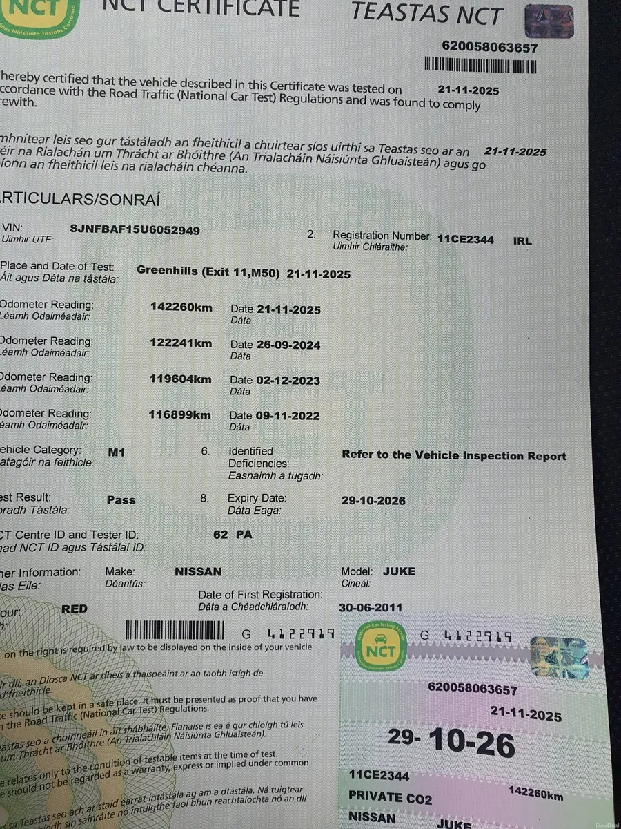 Nissan Juke 2011 NEW NCT - Image 2