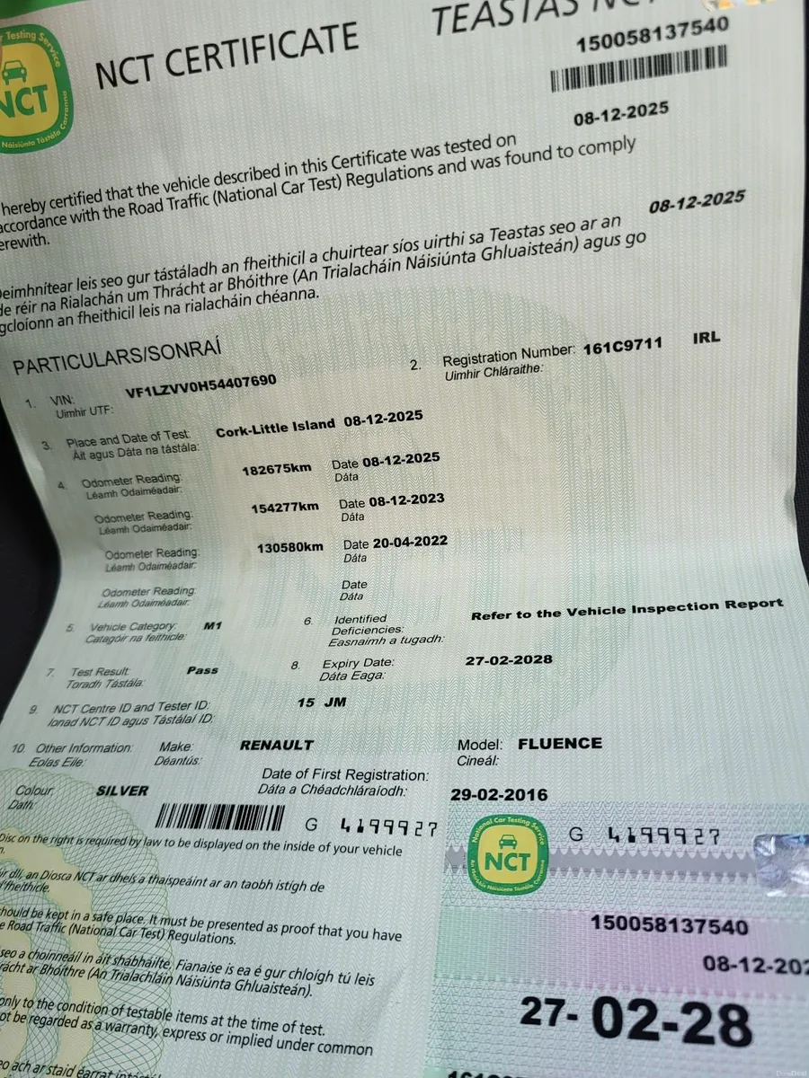 Renault Fluence 2016 NCT 02/28 - Image 3