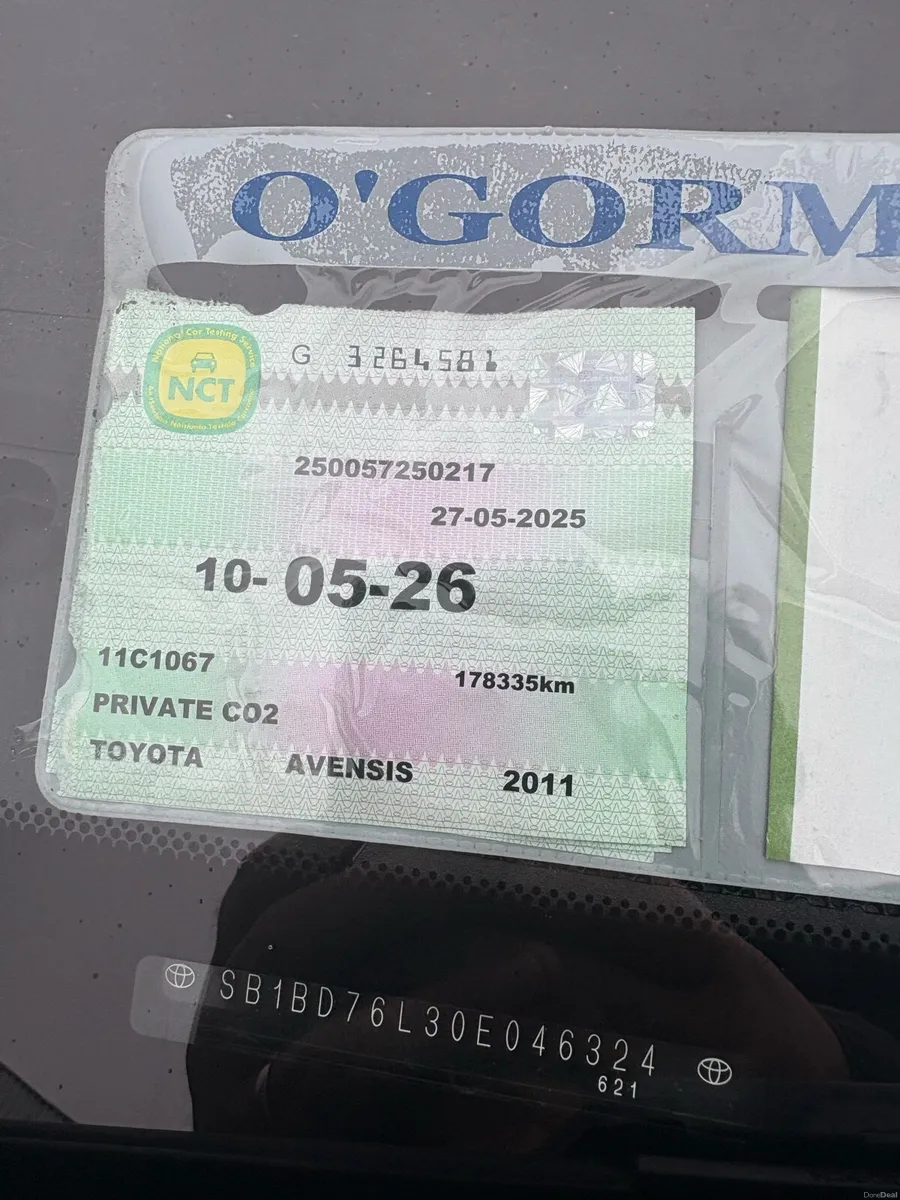 2011 Toyota Avensis 2.0 D-4D Diesel – NCT May - Image 4