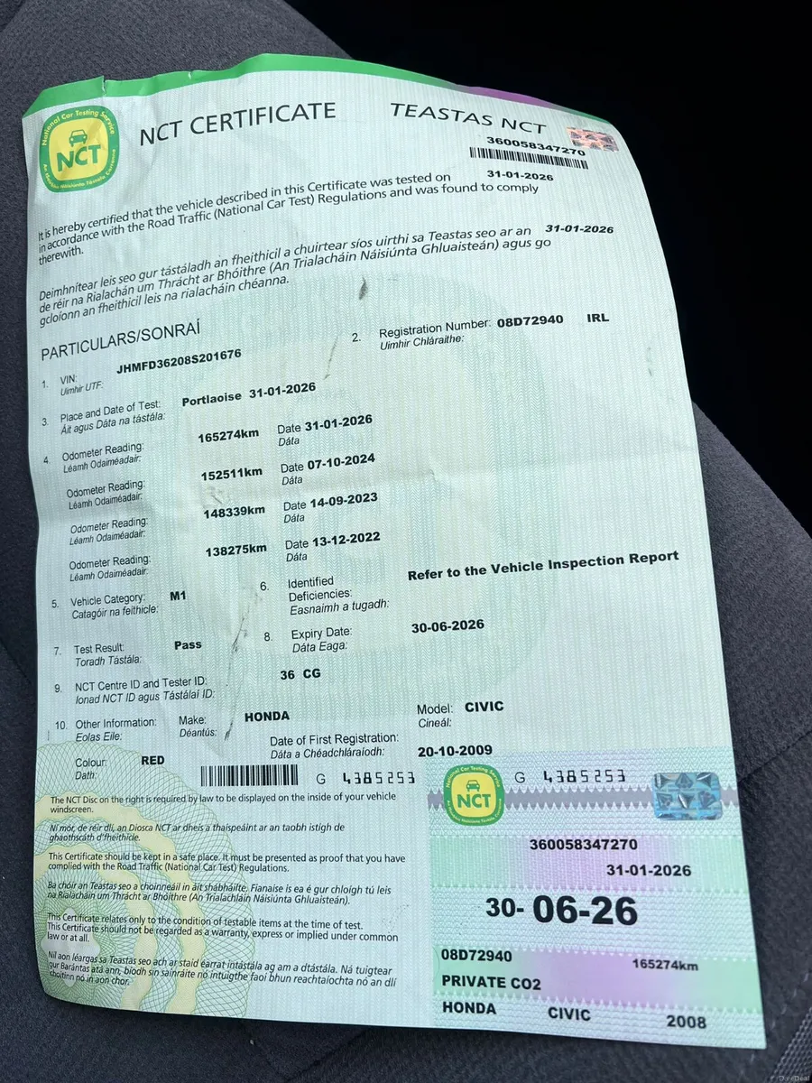 Honda Civic 2008 1.3 Petrol Automatic new nct 7/26 - Image 4