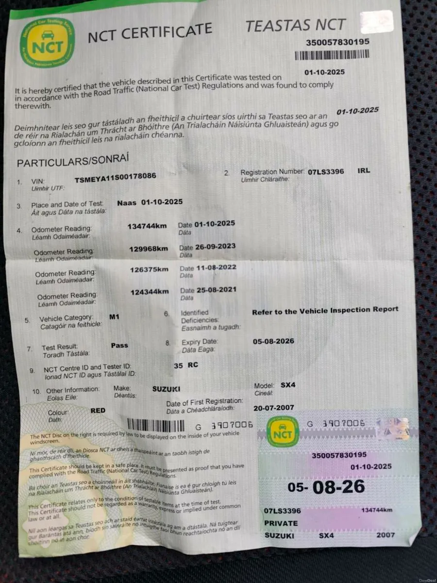 84k Miles NCT 08/26 Suzuki Swift 1.5 GL 2007 - Image 3