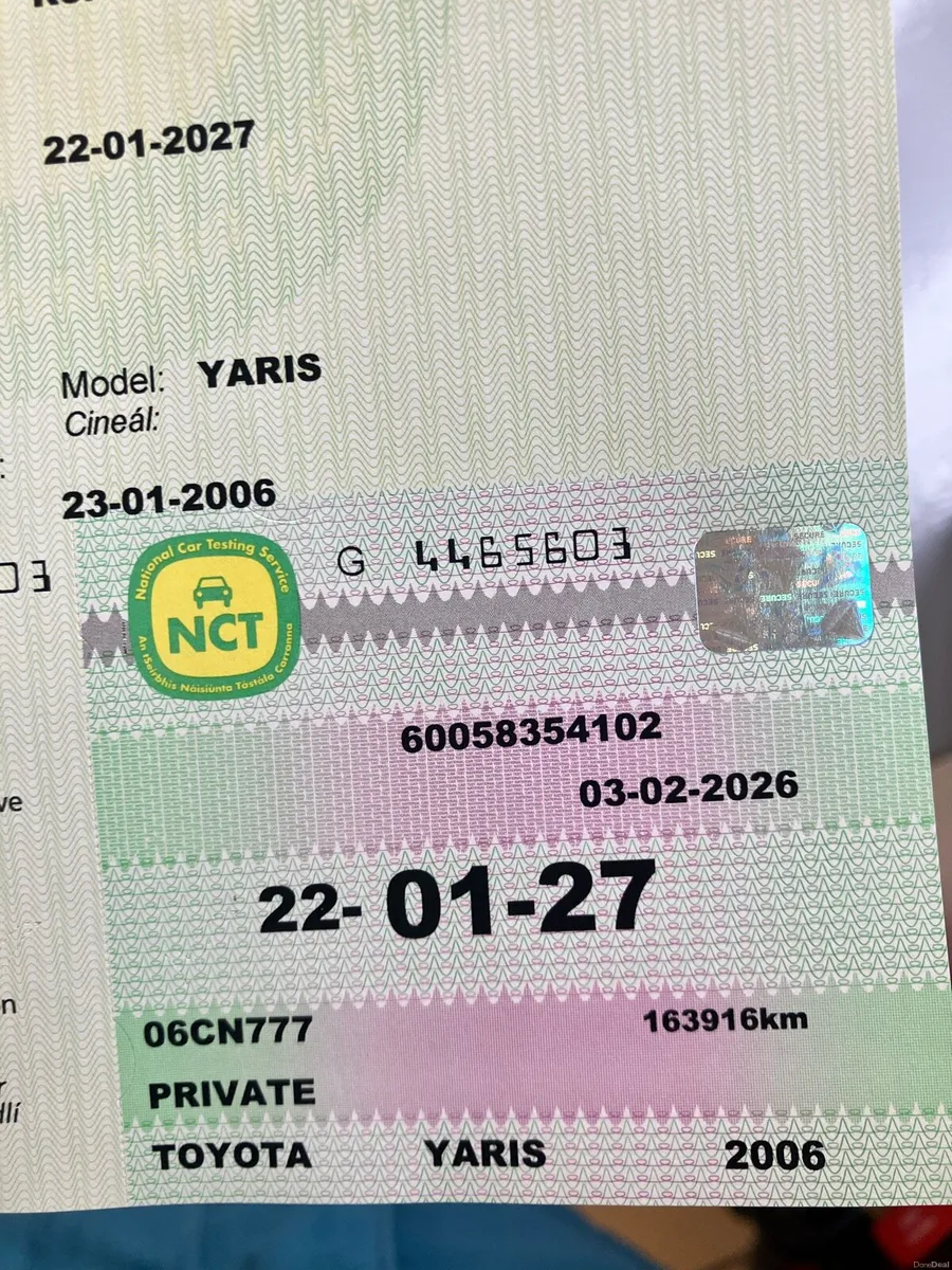 Yaris - NCT:22/01/27-Family Car-Major Serviced - Image 1
