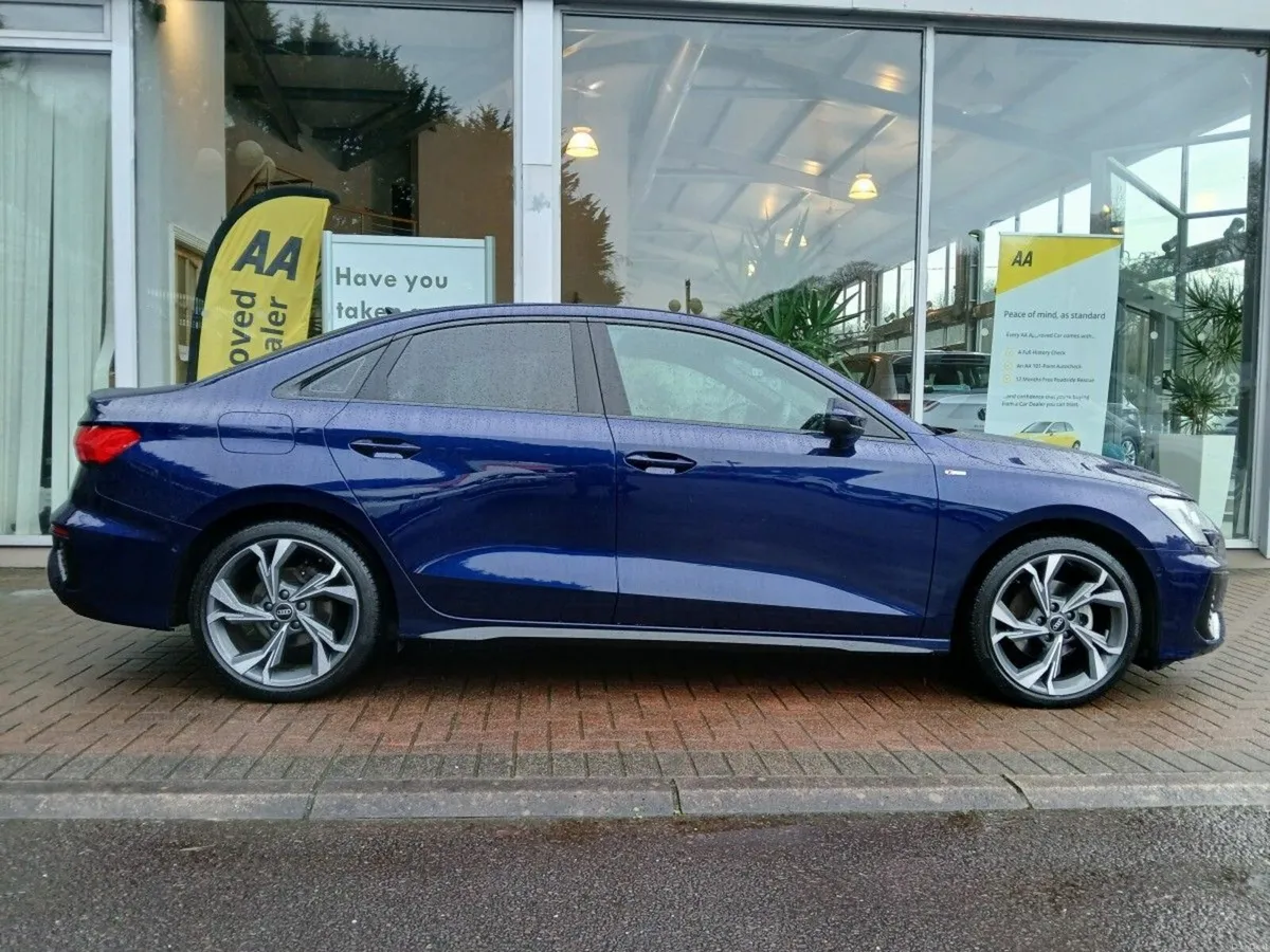 Audi A3 30 TFSI 110HP S- Line Saloon, Navarra Blue - Image 3