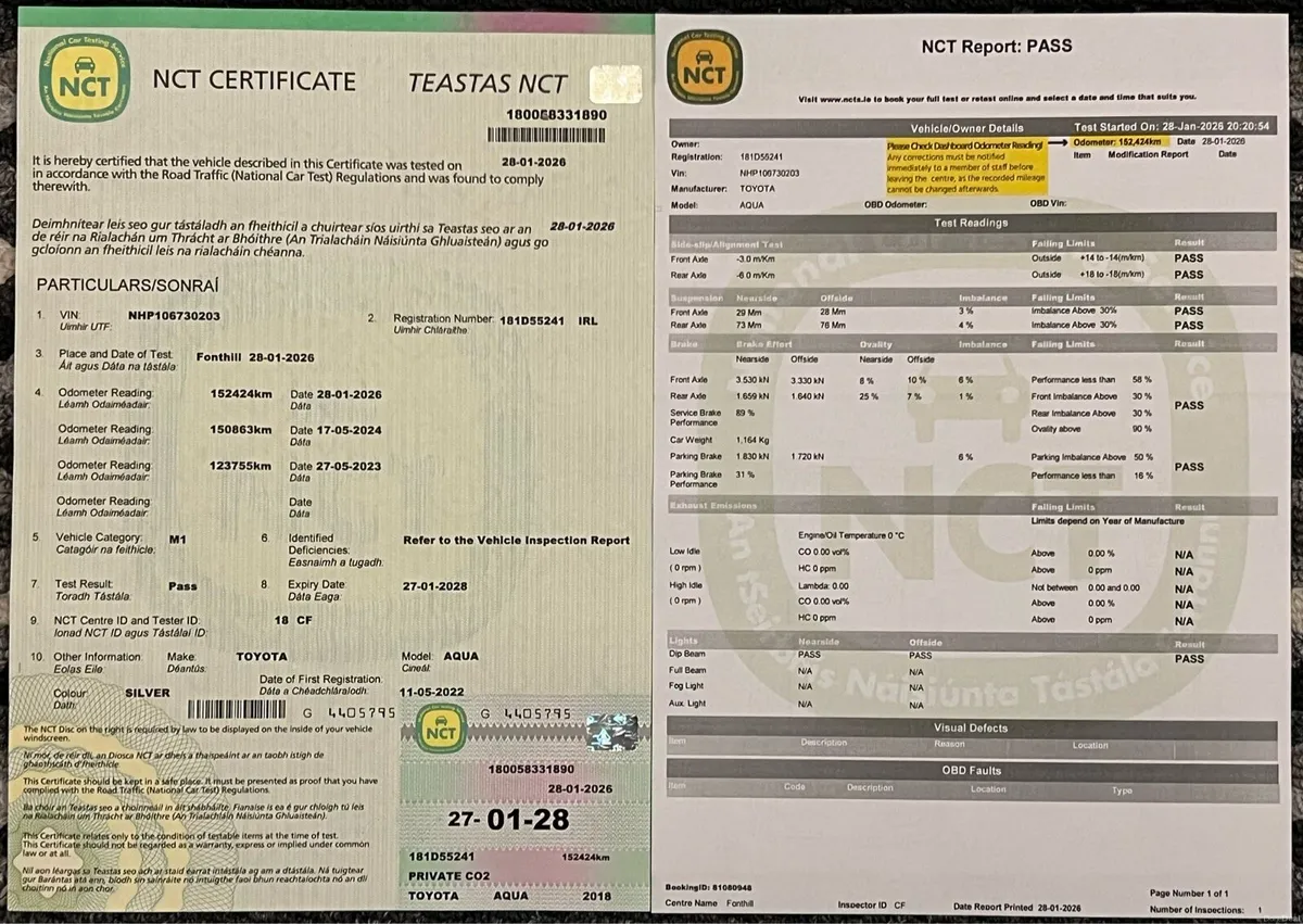 Toyota Aqua 2018 Auto Hybrid New Nct: 27/01/2028 - Image 2